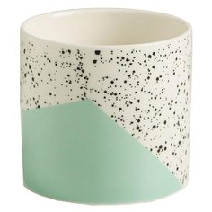 Горшок Дарите счастье Горох 8 х 7,5 см белый/черный/зеленый