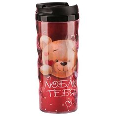 Термокружка Komandor Люблю тебя (0.35 л) красный