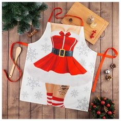 Фартук Этель Snowgirl белый/красный