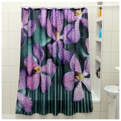 Штора для ванной Доляна Камни и цветы 180x180 2499315 камни и цветы