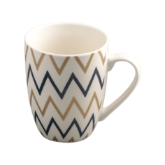 Доляна Кружка Золотой зигзаг 350 мл белый/желтый/синий