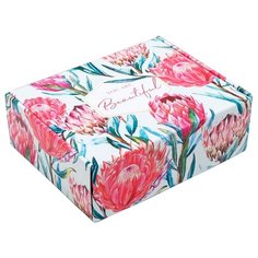 Коробка подарочная Дарите счастье Beautiful 27 х 9 х 21 см белый/розовый