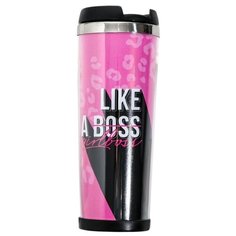 Термокружка Командор Like a boss (0.45 л) розовый/черный