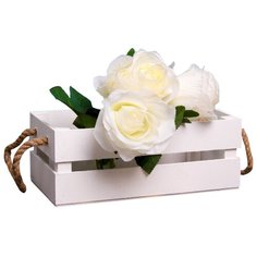 Кашпо Дарим красиво Двушка Лайт ручка веревка, 24.5x13.5x9 см белый