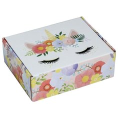 Коробка подарочная Дарите счастье Единорог 27 х 9 х 21 см разноцветный