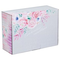 Коробка подарочная Дарите счастье Счастливых мгновений 26 × 10 × 19 см розовый/серый