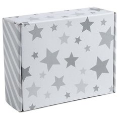 Коробка подарочная Дарите счастье Звёздные радости 27 × 9 × 21 см белый/серый