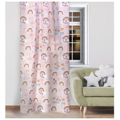 Портьеры Этель Pink Rainbow на ленте 260 см розовый