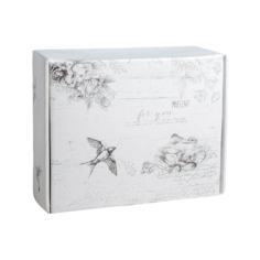 Коробка подарочная Дарите счастье Шебби 27 х 9 х 21 см белый/черный