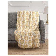 Плед DeNASTIA Жаккардовый двухслойный, 150 x 200 см, молочный