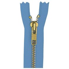 YKK Молния неразъёмная 0504219/14, 14 см, пастельно-голубой/латунь