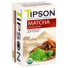 Чай зеленый Tipson Matcha masala chai в пакетиках, 25 шт.