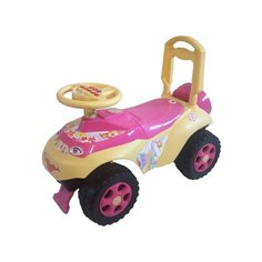 Каталка-толокар Doloni Автошка (013117) со звуковыми эффектами бежевый/розовый