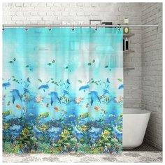 Штора для ванной Доляна Морская 180x180 732900 морская