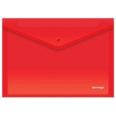 Berlingo Папка-конверт на кнопке A4, пластик 180 мкм, 10 штук красный