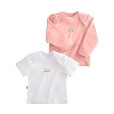 Футболка Наша мама размер 68, белый/розовый