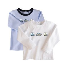 Лонгслив Наша мама размер 92, белый/голубой