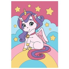 Школа талантов Картина по номерам "Единорог на радуге" 15х21 см (4992644)