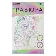 Гравюра Школа талантов Пушистый котенок (4528661) с голографическим эффектом