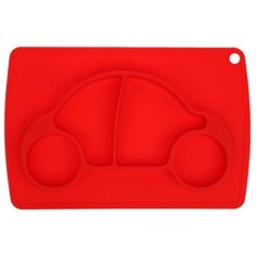 Тарелка Mum&Baby силиконовая Машинка (2257237) красный