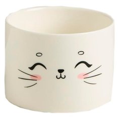 Горшок Дарите счастье Кот 8 х 5,5 см белый