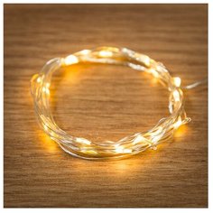 Гирлянда NEON-NIGHT Роса, 20 LED, 200 см, 20 ламп, теплый белый/прозрачный провод