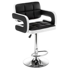 Стул Woodville Bent, металл/искусственная кожа, цвет: черный/белый