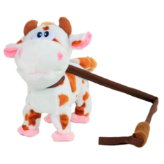 Мягкая игрушка Пушистые друзья Корова на жестком поводке 25 см