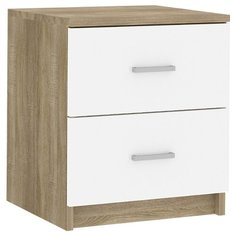 Тумба прикроватная NK-MEBEL Бланка, ШхГхВ: 40х37.5х46.4 см, цвет: дуб сонома/белый глянец