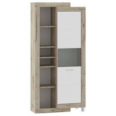 Стеллаж NK-MEBEL Генезис 6 полок, материал: ЛДСП, ШxГxВ: 91х42х196 см, дуб серый крафт/белый