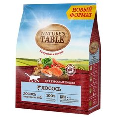 Корм для кошек Natures Table при чувствительном пищеварении, для здоровья кожи и шерсти, с лососем 1.1 кг