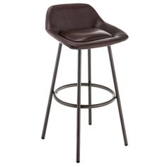 Стул Woodville Bosito vintage, металл/искусственная кожа, цвет: vintage brown/gun metal