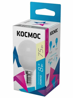 Лампочка Космос Е14 GL45 8W 230V 3000K Lksm_LED8wGL45E1430 Kosmos
