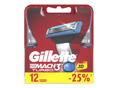 Сменные кассеты Gillette Mach3 Turbo Aloe 12шт 3014260298111