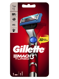 Бритва Gillette Mach3 Turbo технология 3D Motion