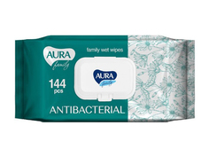 Салфетки AURA Family Антибактериальные 144шт 9656