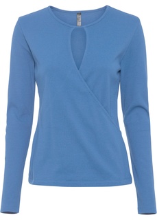 Футболка в рубчик с вырезом Bonprix