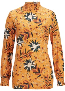 Блузка трикотажная с присборенным воротником Bonprix