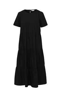 Черное платье из хлопка с расклешенной юбкой Noisy May