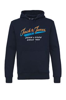 Толстовка синего цвета с принтом Jack & Jones