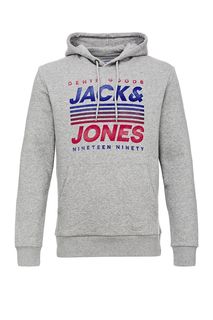 Толстовка серого цвета с принтом Jack & Jones