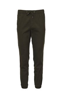 Хлопковые брюки джоггеры цвета хаки Jack & Jones