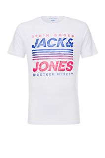 Белая футболка с принтом Jack & Jones