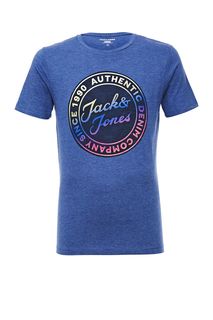 Синяя футболка с принтом Jack & Jones