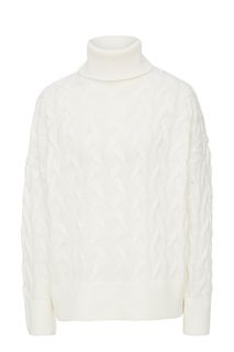 Молочно-белый свитер оверсайз с высоким воротом Befree