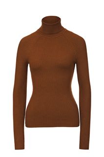 Коричневая водолазка из вискозы в рубчик Befree