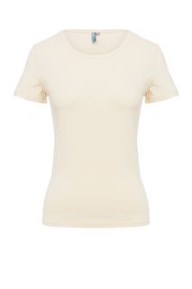 Однотонная футболка из хлопка с короткими рукавами Befree