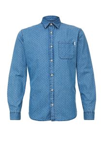 Синяя джинсовая рубашка приталенного кроя Jack & Jones