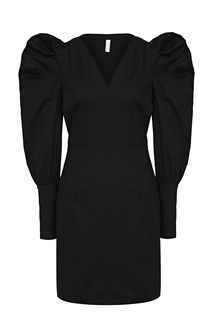 Короткое платье из хлопка черного цвета Y.A.S
