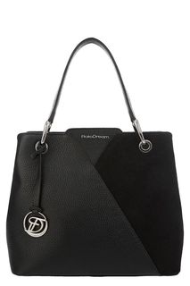 Черная кожаная сумка с замшевой вставкой Fiato Dream